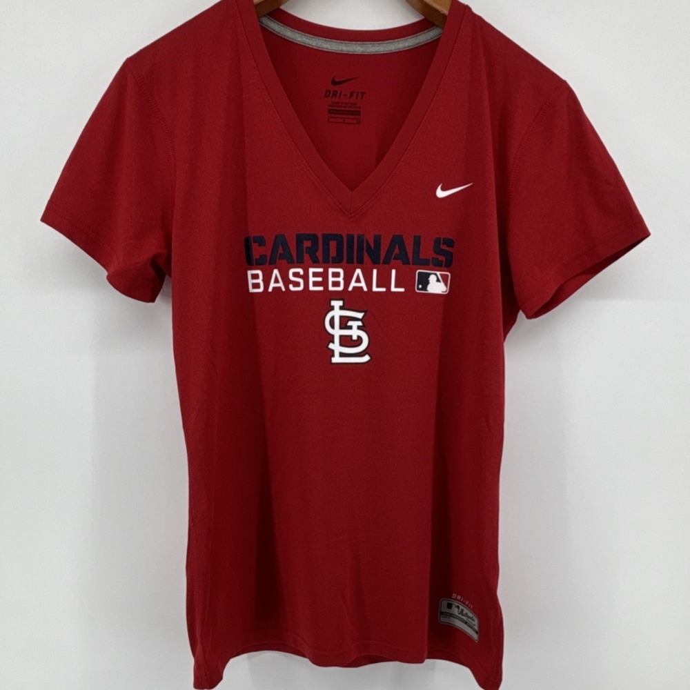 Nike St. Louis Cardinals MLB Authentic Collection Women's Red Dri-Fit Shirt S‎